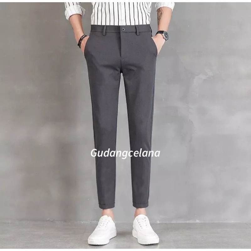 Celana Ankle Pants Celana Casual Celana Formal Celana Bahan Kerja Kantor Celana Panjang Pria Chino Chinos Fashion Pria