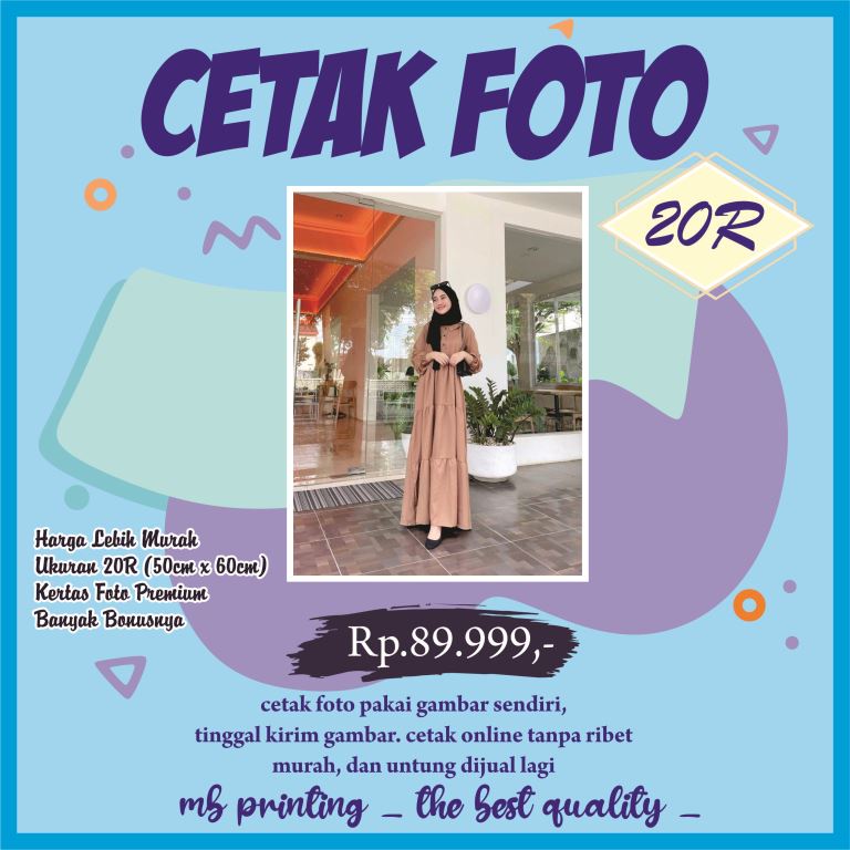 CETAK FOTO 20R (50X60) HIGHT QUALITY