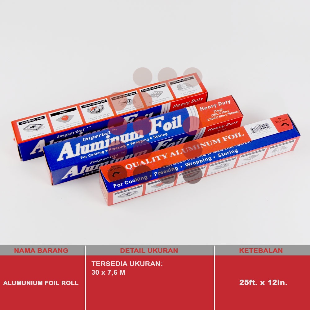 ALUMUNIUM FOIL ROLL IMPERIAL 30 x 7,6 METER