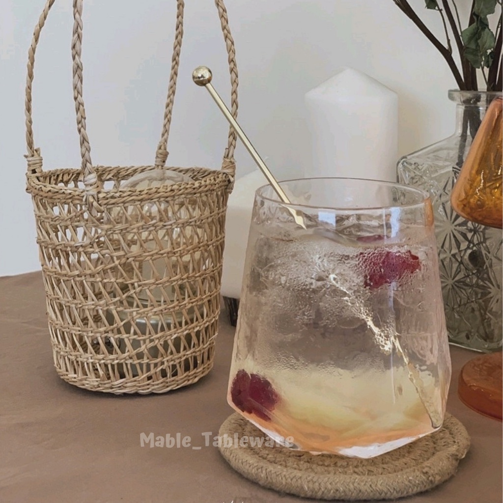 Prism Aesthetic Drinking Glass / Gelas Kaca Vintage Retro Estetik / Gelas Kopi Cafe / Gelas Unik-4