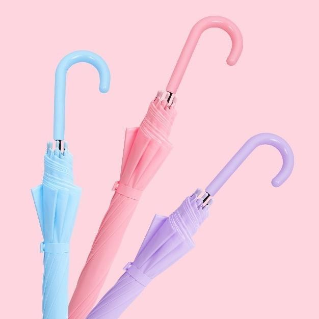 Payung Transparan Style Korea Jepang Polos Warna Warni Payung Lipat Bening Cantik Payung Rainbow Umbrella Fashionable Candy