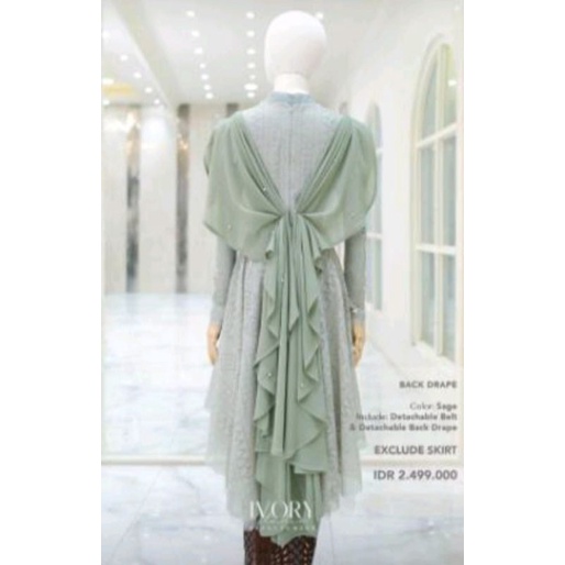 Realpict sayap drapery belakang ivory 1 / variasi kebaya / sayap gaun / sayap kebaya