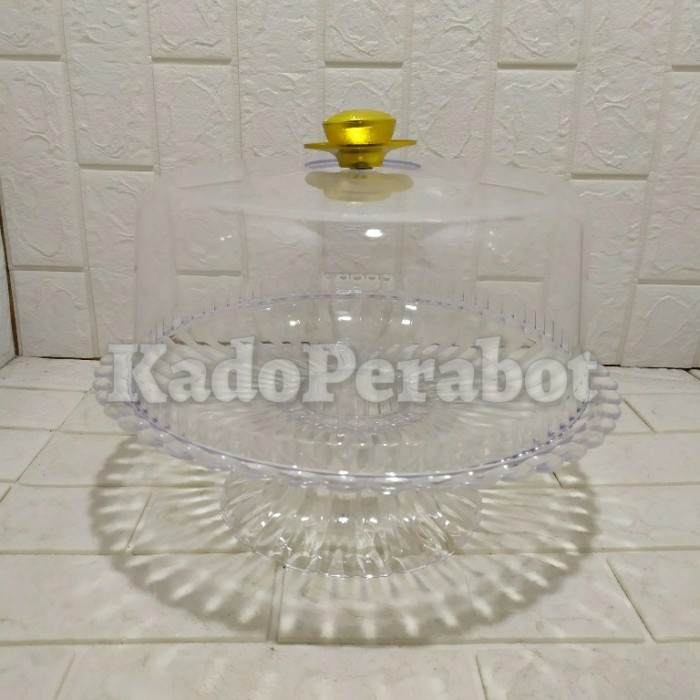 Tempat Kue Golden Lemon - Wadah Saji Bolu - Piring Bolu Tutup Cantik