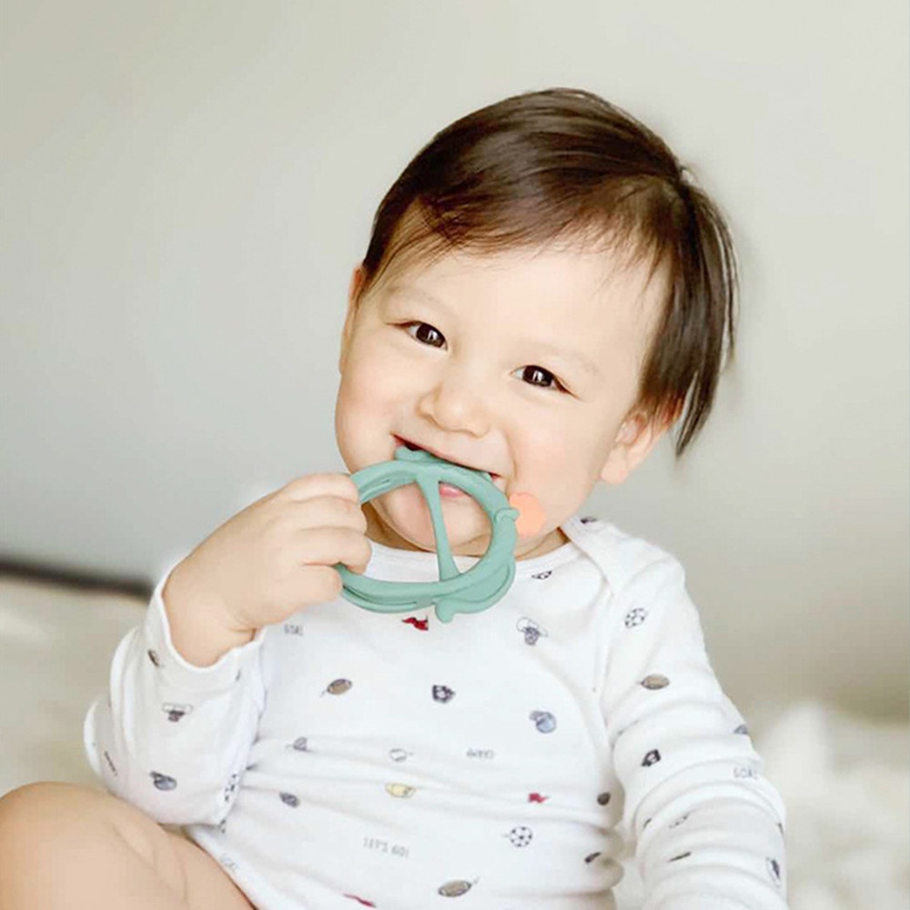 Aikoky Mainan gigitan bayi bentuk gelang Teether bayi bahan silikon