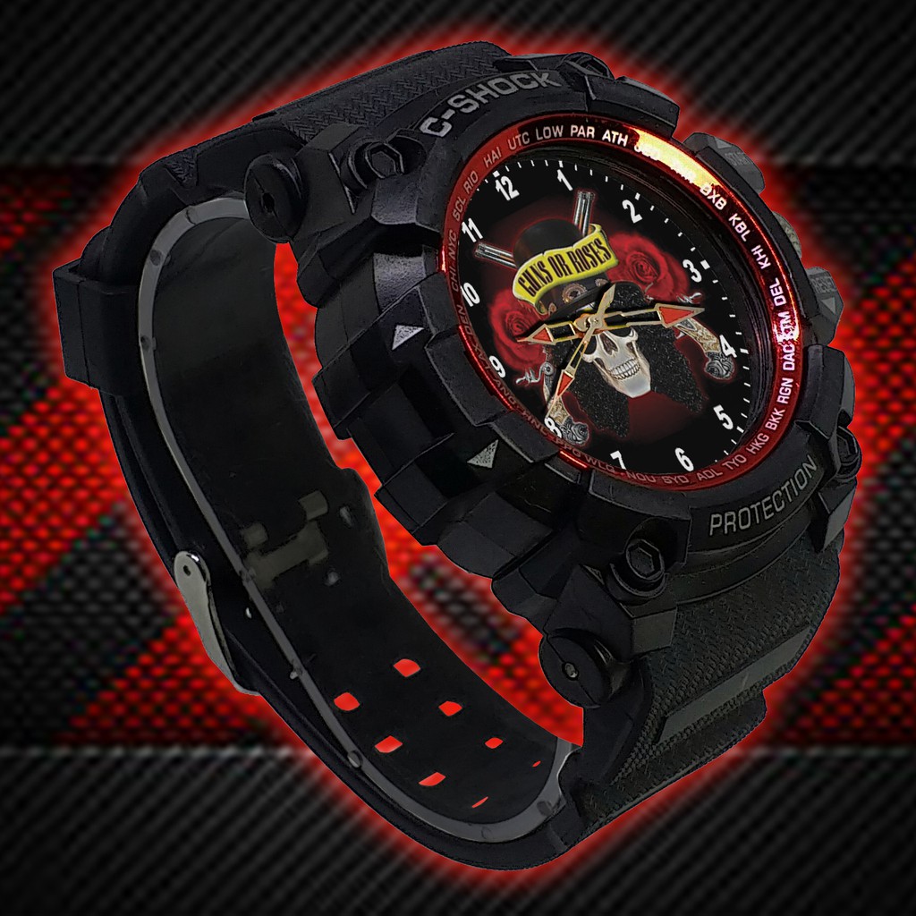 (ISTIMEWA BOSSQUE) JAM TANGAN GUNS N' ROSES LIST MERAH - EXCLUSIVE 11