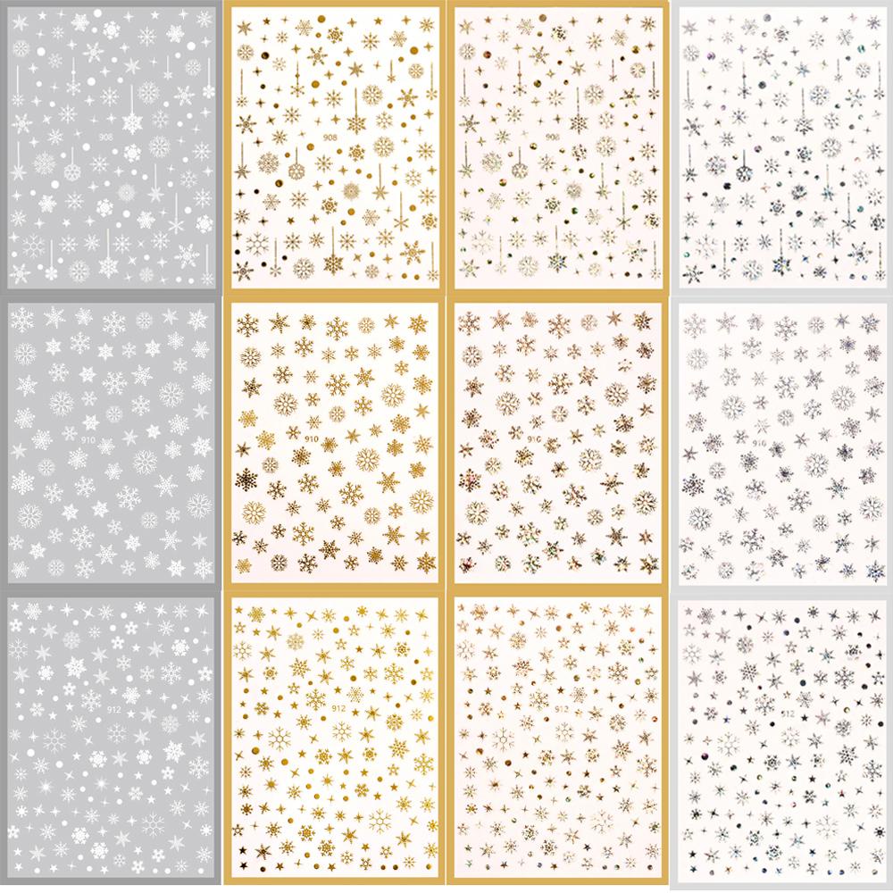 Mxbeauty Natal Nail Art DIY Putih Tahan Air Self Adhesive Decals