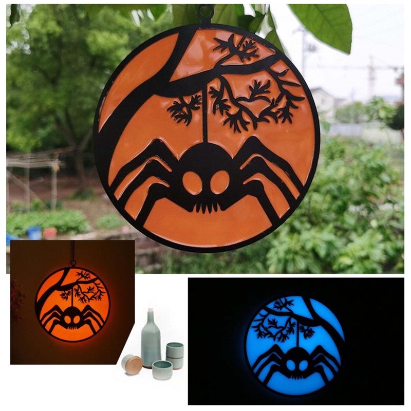 Liontin Kaca Bentuk Laba-Laba Luminous Untuk Dekorasi Latar Belakang Halloween