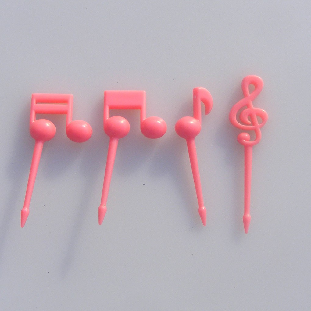 Set Isi 16 Garpu Buah Motif Musik Not Balok Food Picks Musical Garpu Set Buah Mini