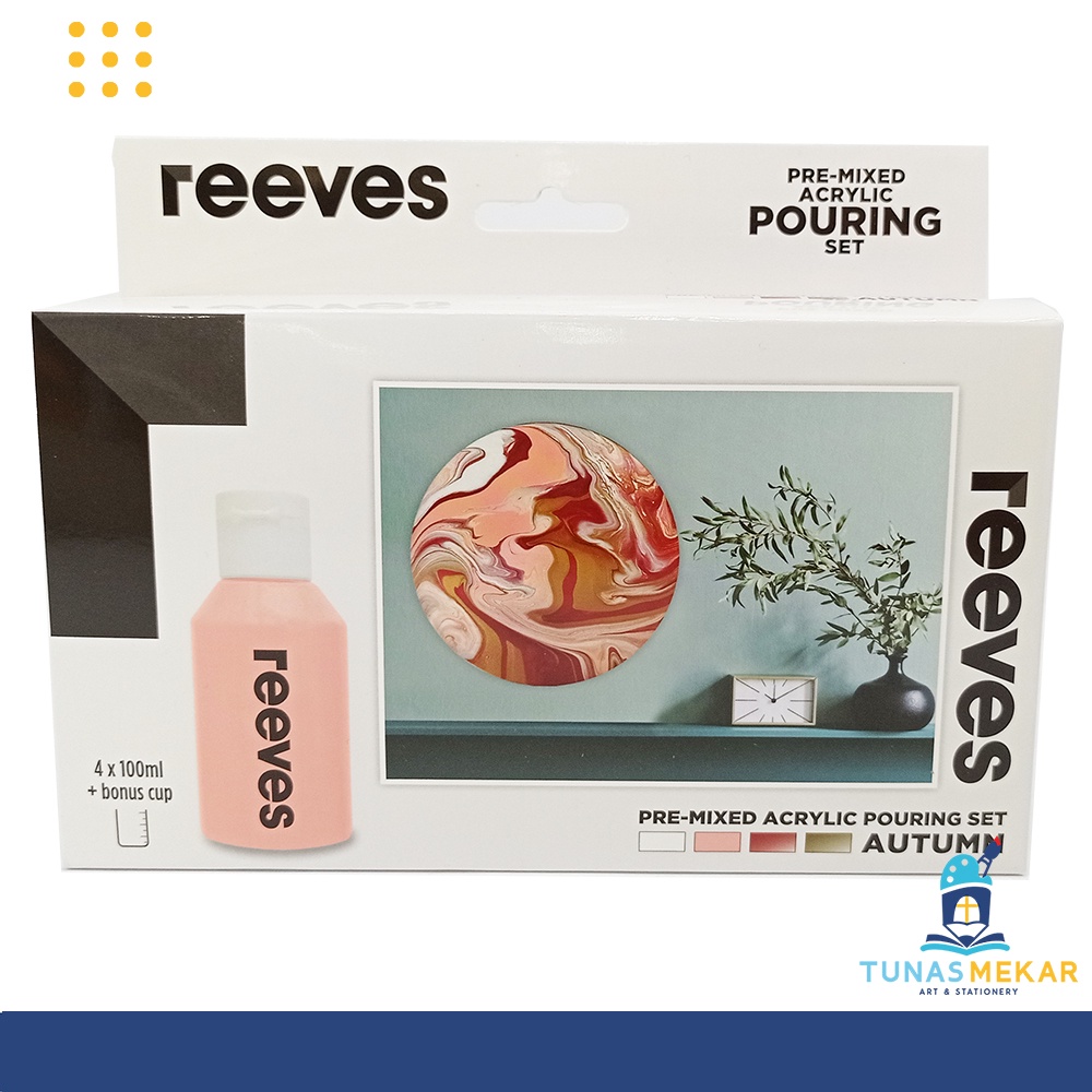 

Reeves Pre Mixed Acrylic Pouring Paint Autumn Color Set