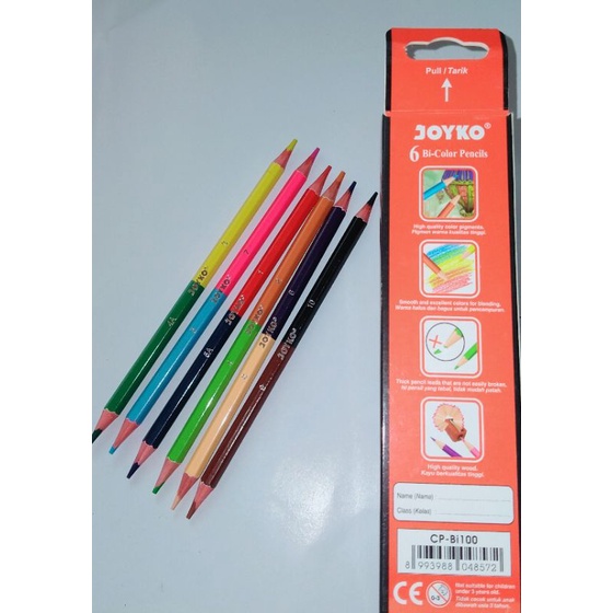 

Joyko Bi-color | Pensil warna joyko dua warna dalam 1 pensil