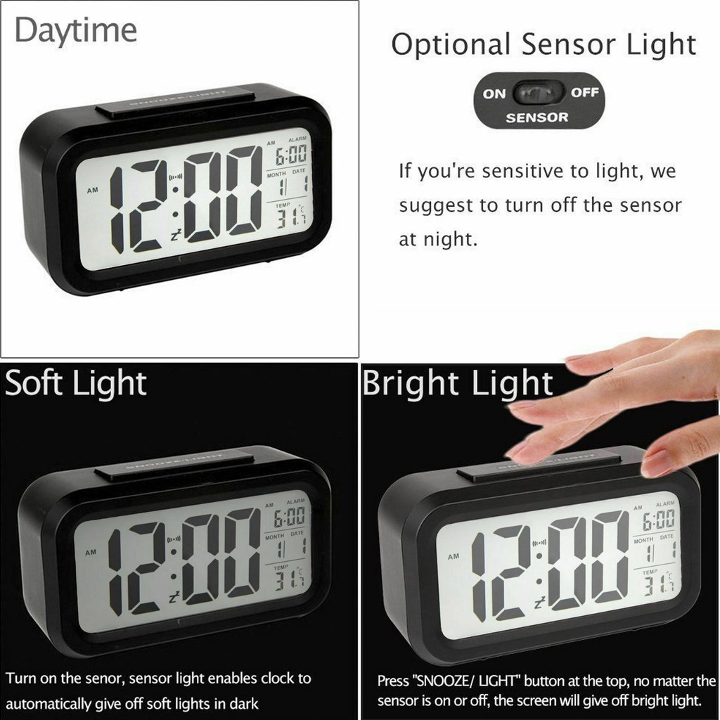 Jam Meja Pintar alarm jam Weker Digital Desktop Smart Clock - JP9901