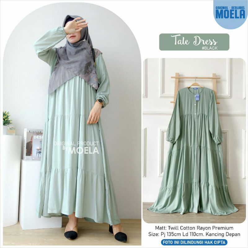 Tale Dress ORI by MOELA, Bahan Twill Rayon Premium