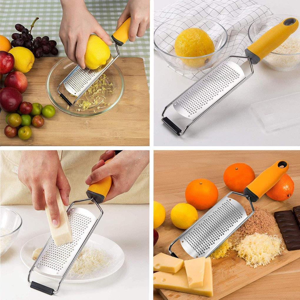 (house2020) Parutan Keju / Lemon / Mentega Bahan Stainless Steel Dengan Gagang + Sikat Pembersih