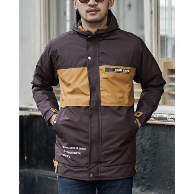 jaket taslan pria hoddie MMIX SNSR series terbaru / jaket pria outdoor taslan JN premium