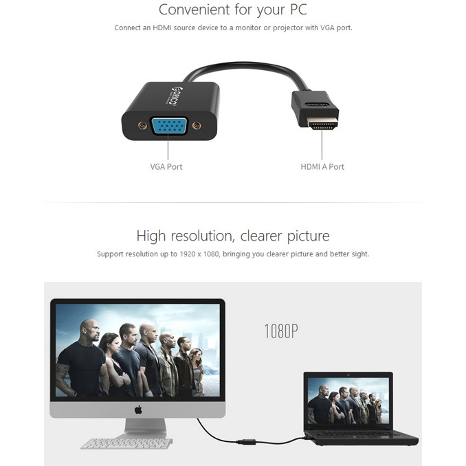 CONVERTER HDMI To VGA ORICO Adapter DHTV-C20