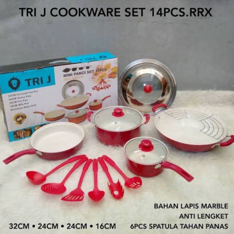 mini panci set TRI J set spatula 14PCS