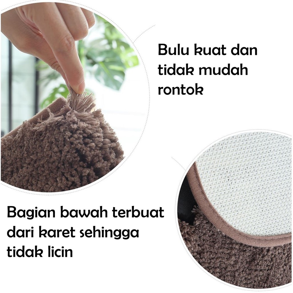 Keset Anti Slip Keset Kamar Mandi Tebal Lembut Penyerapan Tinggi Bisa Mesin Cuci