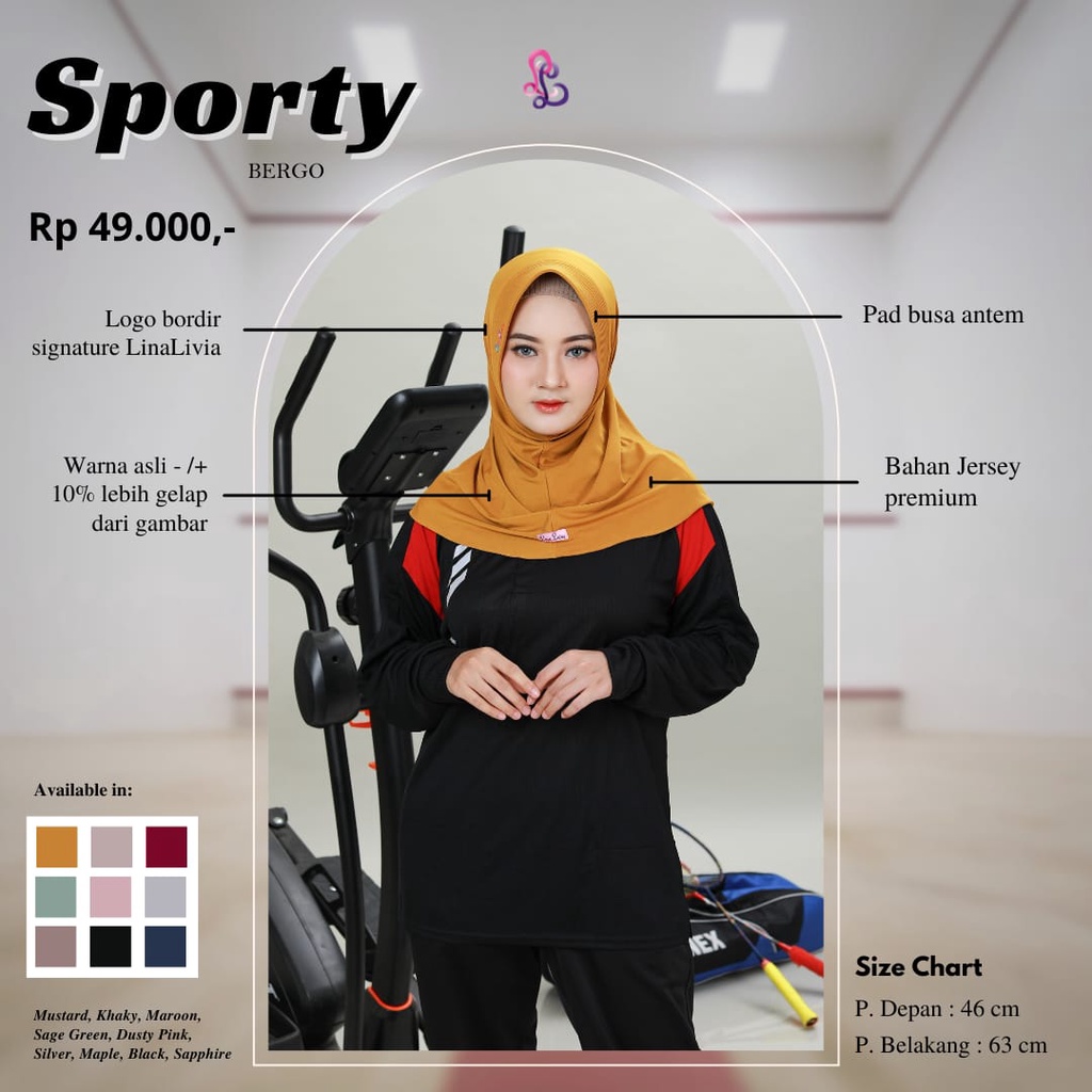 Bergo Sporty by Lina Livia Hijab