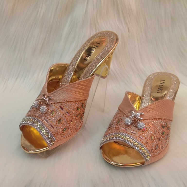 SANDAL HEELS / SENDAL KONDANGAN / SENDAL PESTA WANITA MEWAH 5 CM HAK PLATFORM SESERAHAN KONDANGAN