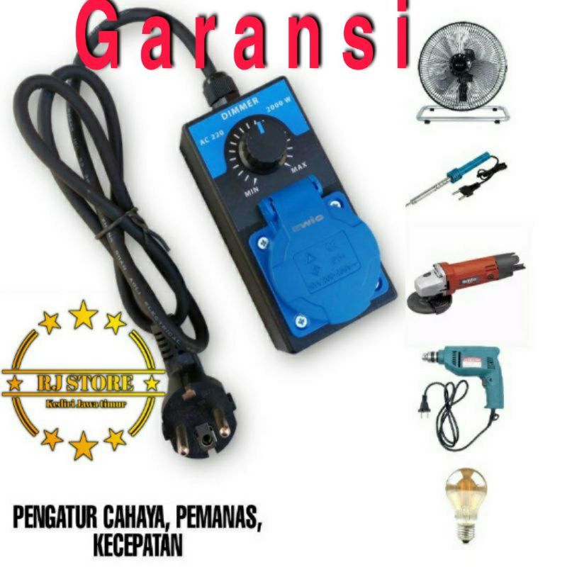 Dimmer AC 2000W Peredup Lampu Pengatur Kecepatan Motor Gerinda DLL