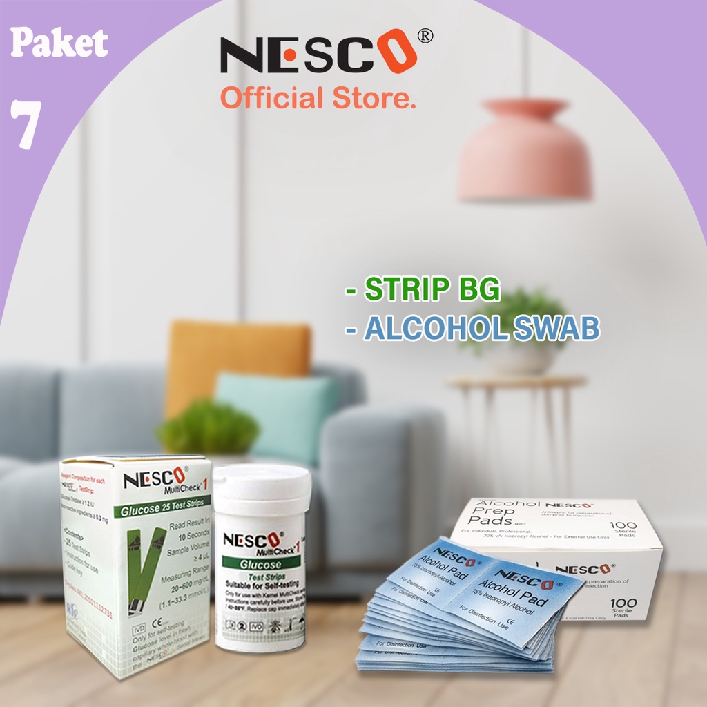 PAKET 7A (STRIP BG GULA DARAH + ALCOHOL SWAB)