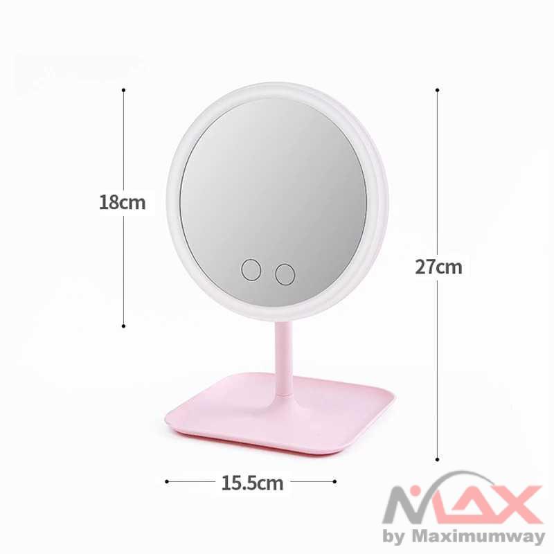 Cermin Makeup dengan LED Ring Light Make up Mirror With Light Ladies Storage Makeup Lamp Desktop USB Vanity Mirror Round Shape Cosmetic Mirrors for Bedroom ORZ Bathroom Shaving Mirror Wall Cosmetic Extendable 7inch 1X3X Magnifying Double Side Rotatable