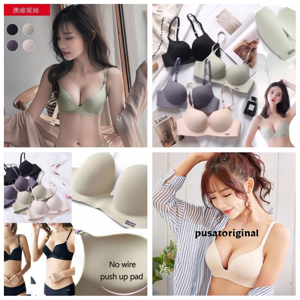 PUSH UP SEAMLESS CUP BRA BH TANPA KAWAT HIGH QUALITY NYAMAN DIPAKAI