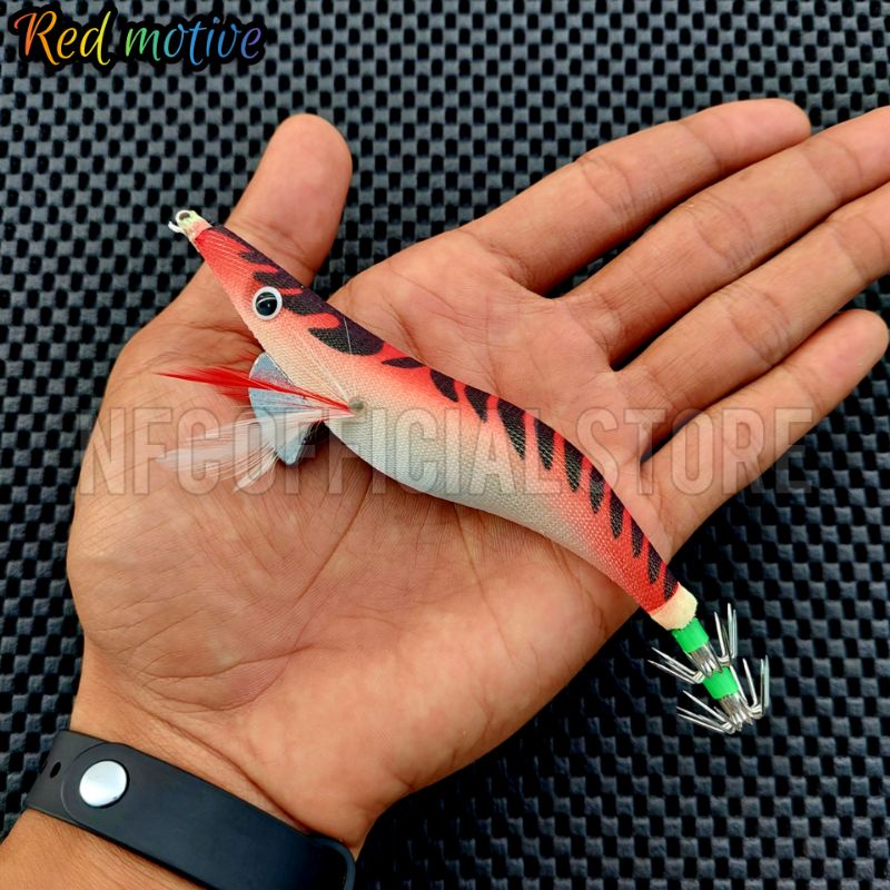 Umpan pancing cumi bentuk udang Egi 13 cm 22 gram GID Glow in the dark