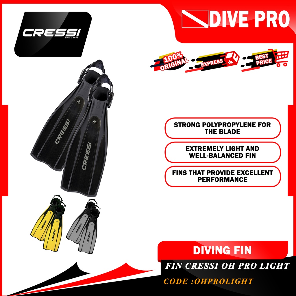 FIN CRESSI OPEN HEEL PRO LIGHT - DIVING FIN CRESSI