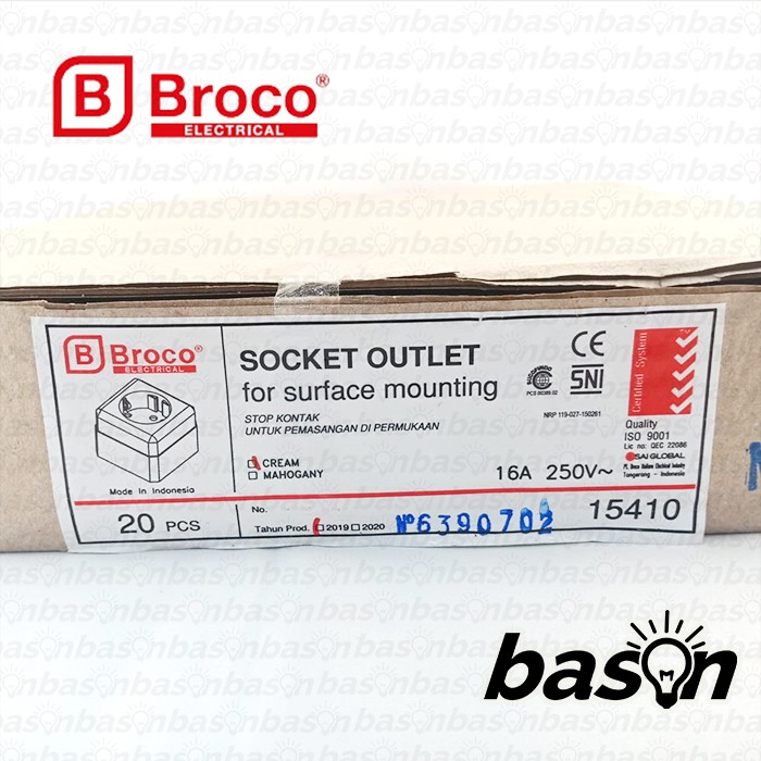 BROCO 15410 Socket Outlet Outbow - Stop Kontak