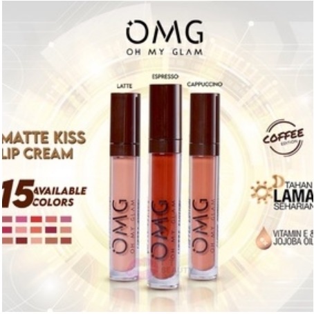 ✨SHASYA✨ OMG Oh My Glam Matte Kiss Lip Cream 3.5g | lipstick lipstik lipcream ✔️BPOM halal