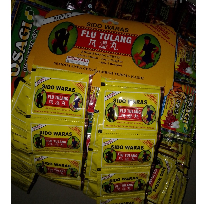 Paket 50 Hanger Kapsul Flu Tulang (Sido waras) Jamu Obt Asam Urat & Rheumatik