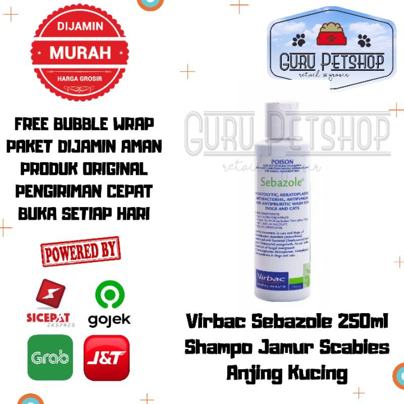 Virbac Sebazole 250ml Sebazole Shampo Jamur Scabies Anjing Kucing