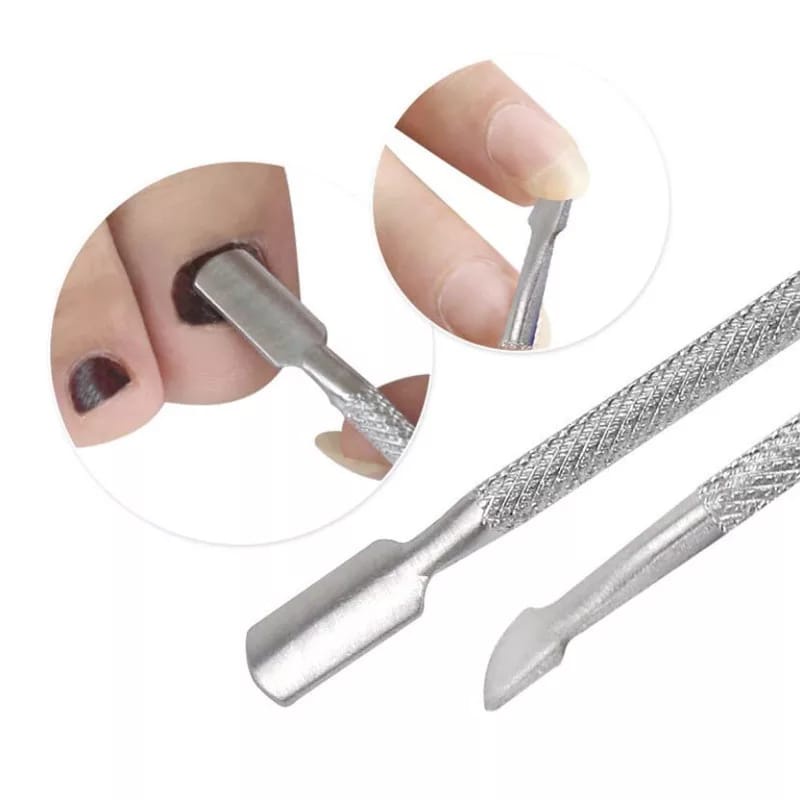 Cuticle Pusher Nail Pusher / Pendorong Kutikula Dan Pencabut Kulit Mati Kutikula Ganda Stainless F590