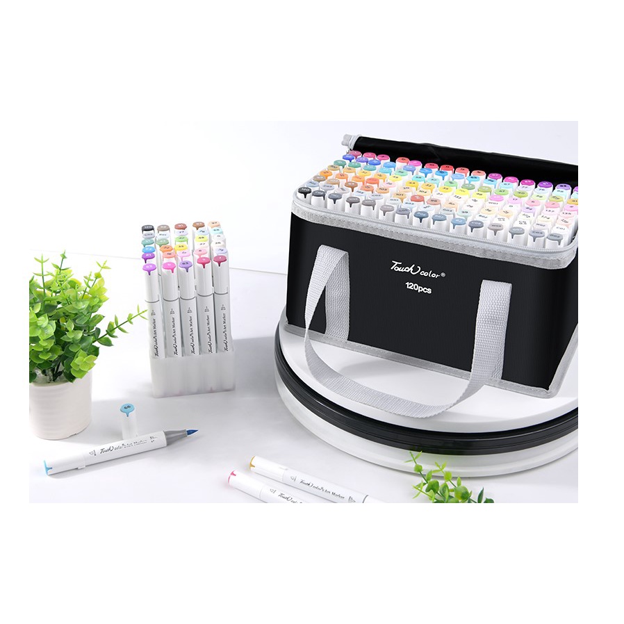 

Touch Color Brush Tip Alcohol Marker Spidol 40 60 80 120 Colors Twin tip Copic like markers 5 Free Gifts