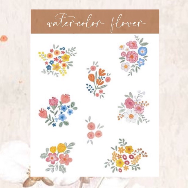 

bujo sticker WATERCOLOR FLOWER
