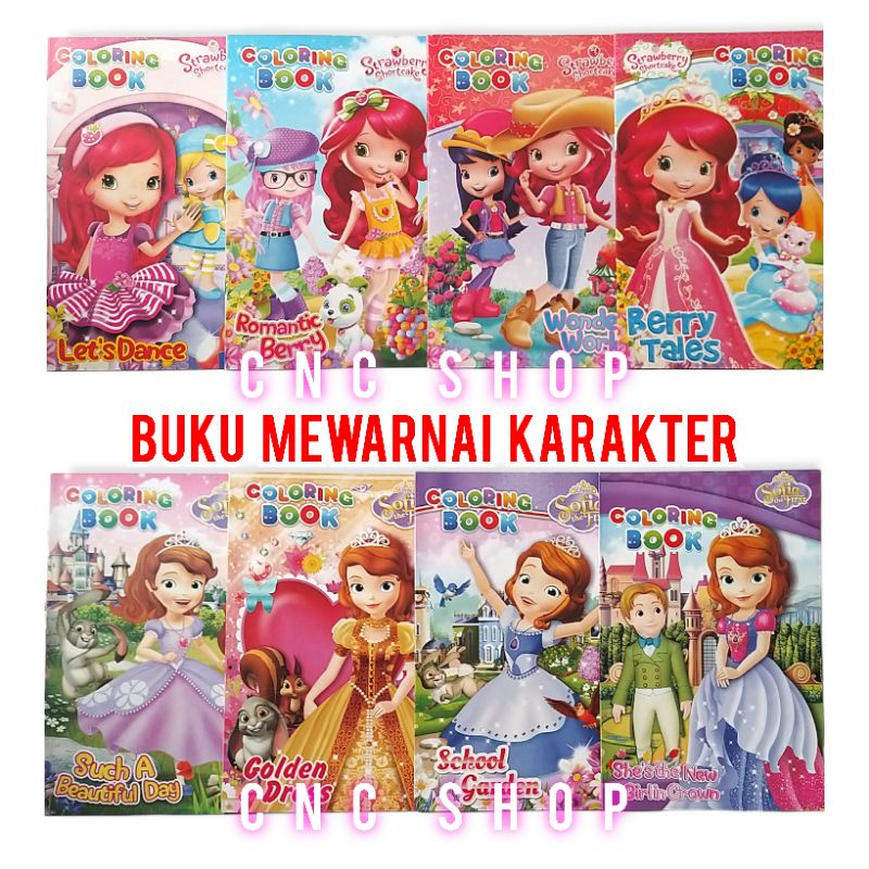 Buku Mewarnai HK Pony Berbie Princess Frozen Suvenir Ultah Anak Murah