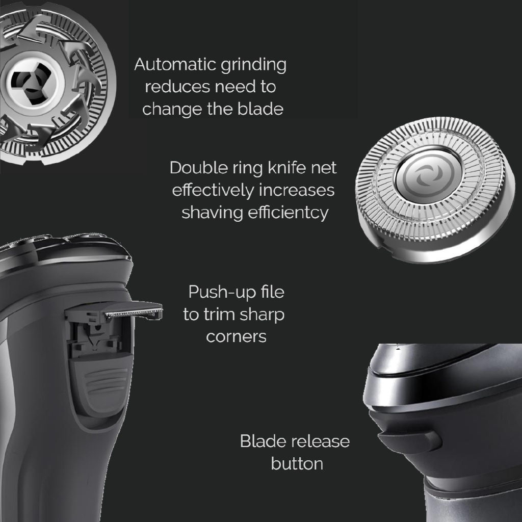 PINJING 3D IPX7 Waterproof Smart Shaver ES3 - Alat Cukur Elektrik Tahan Air Bisa Dicharge