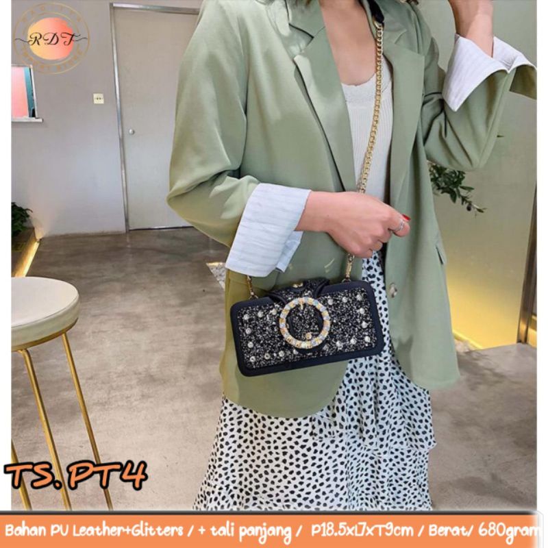 TS Pt4 By RDF | Original | Tas Pesta Terbaru Kekinian | Tas Pesta Pu Leather + Gliters | Tas Pesta I
