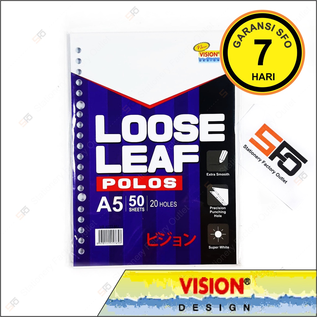 

Loose Leaf A5 Polos Vision isi 50 - SFO Semarang Official