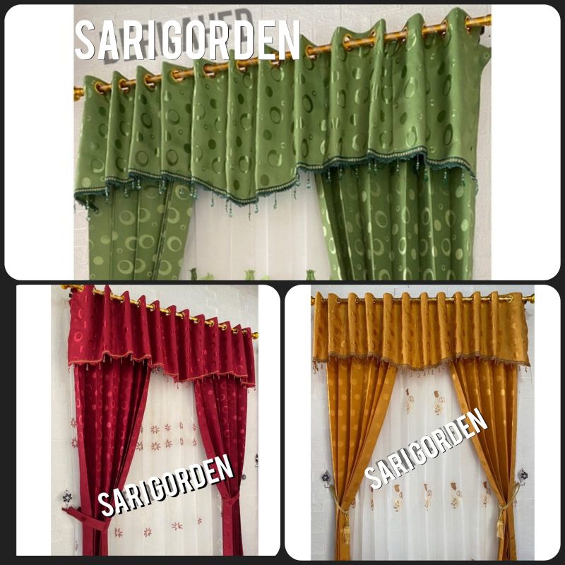 Tirai Poni Pisah Gorden 1 set smokring Poni jendela Dan Pintu