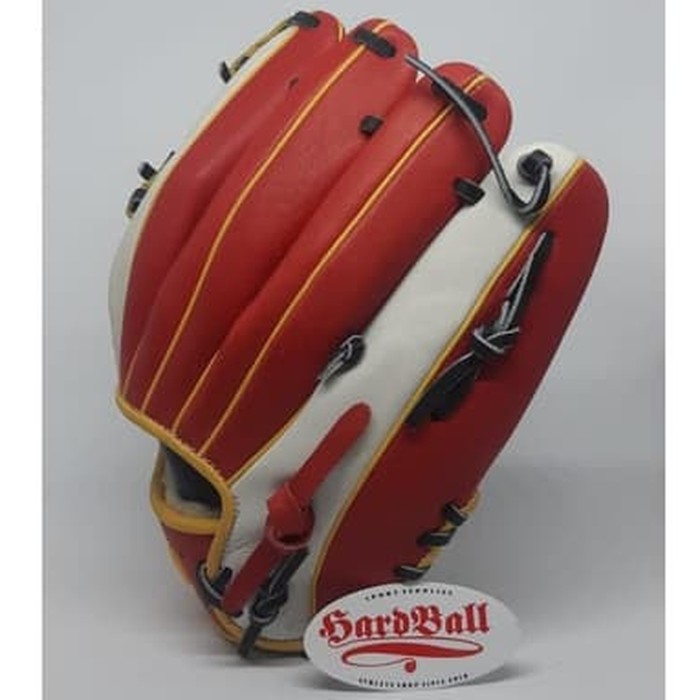 Glove Baseball Softball Junior IKJ 11,75" Red Yellow White LEFT
