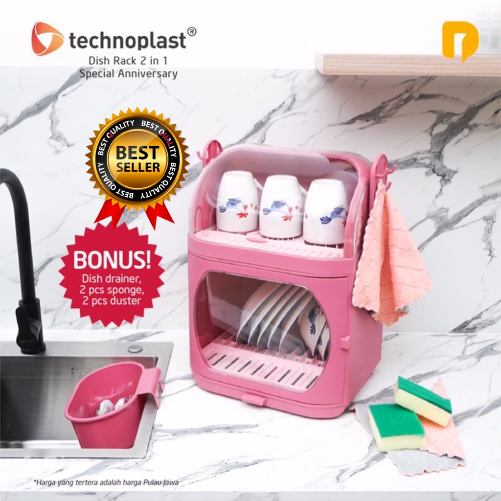 Jual Rak Piring Plastik - Dish Rack 2 In 1 Technoplast | Shopee Indonesia