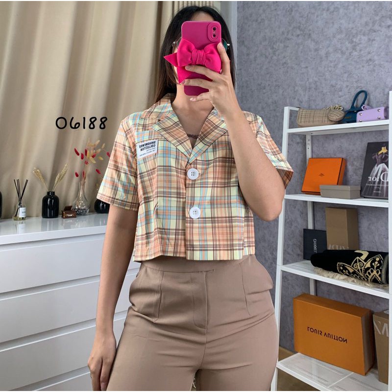 Blazer Crop | Atasan Crop Wanita | Atasan Wanita Korea | Atasan Wanita Bangkok | Blouse Crop | Blous