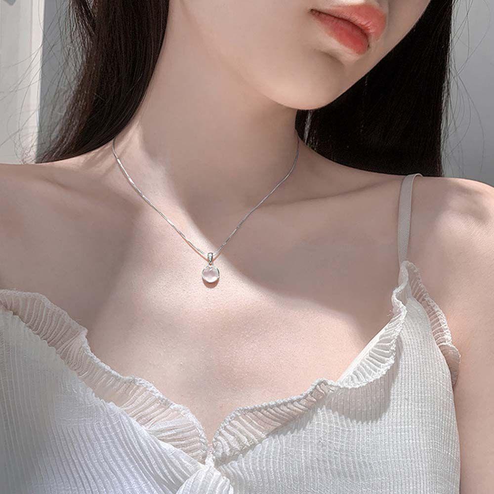 Kalung Choker Bahan Tembaga Hias Kristal Buatan Gaya Korea Untuk Wanita