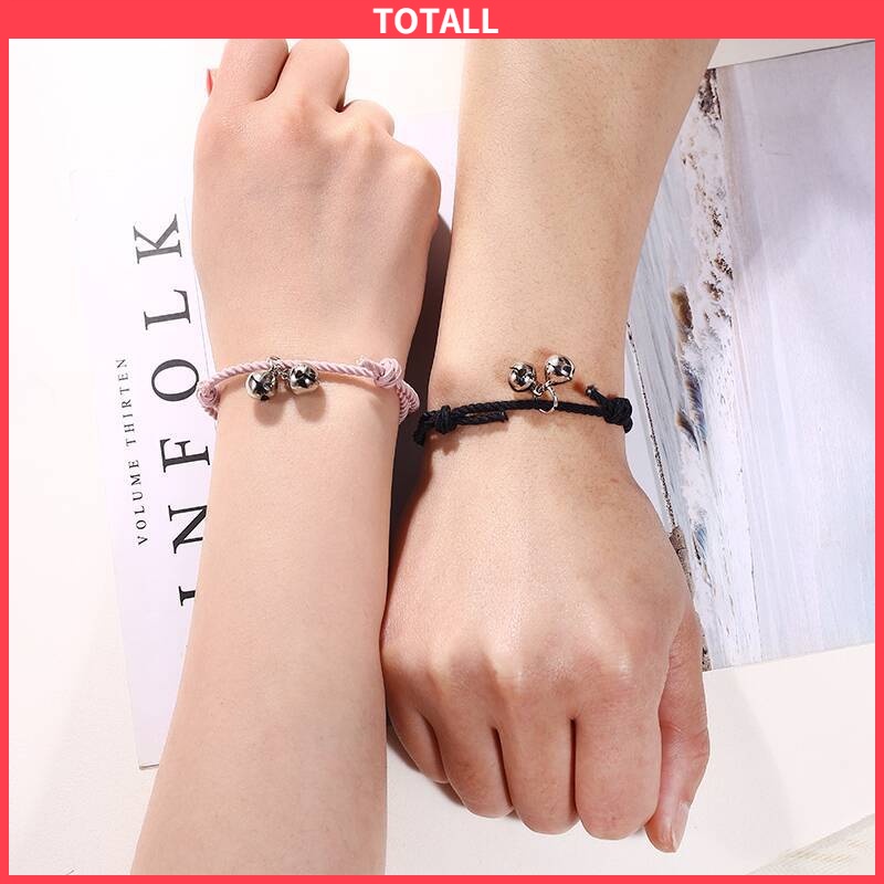 2 PC Korea Wanita Lonceng Adjustable Gelang Pasangan Pacar Hadiah Ulang Tahun Sri