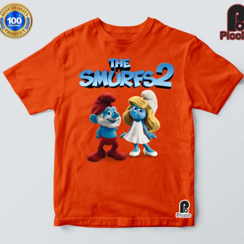 KAOS ANAK SMURFS 2 UNISEX BAHAN PREMIUM