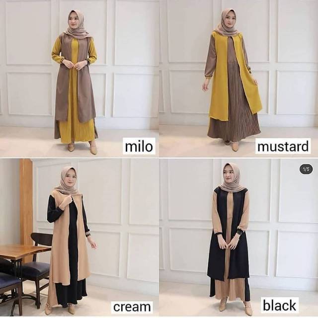 Livina maxi/plisket livina/gamis dres/terlaris/kekinian dres/termurah