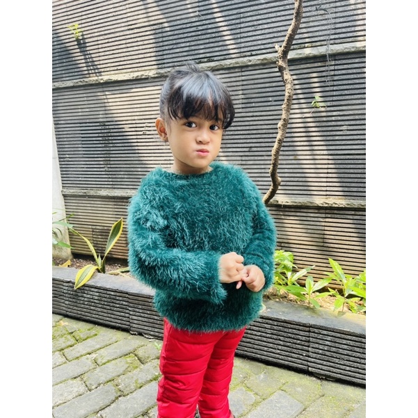 IMPORT MOLLAD Sweater Fur Kids Baju Bulu Anak Wool Rajut Winter Musim Dingin