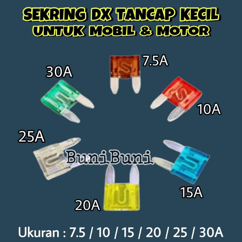 Sekring Sikring / Fuse DX Tancap KECIL MINI Untuk Mobil Motor Universal - ECERAN